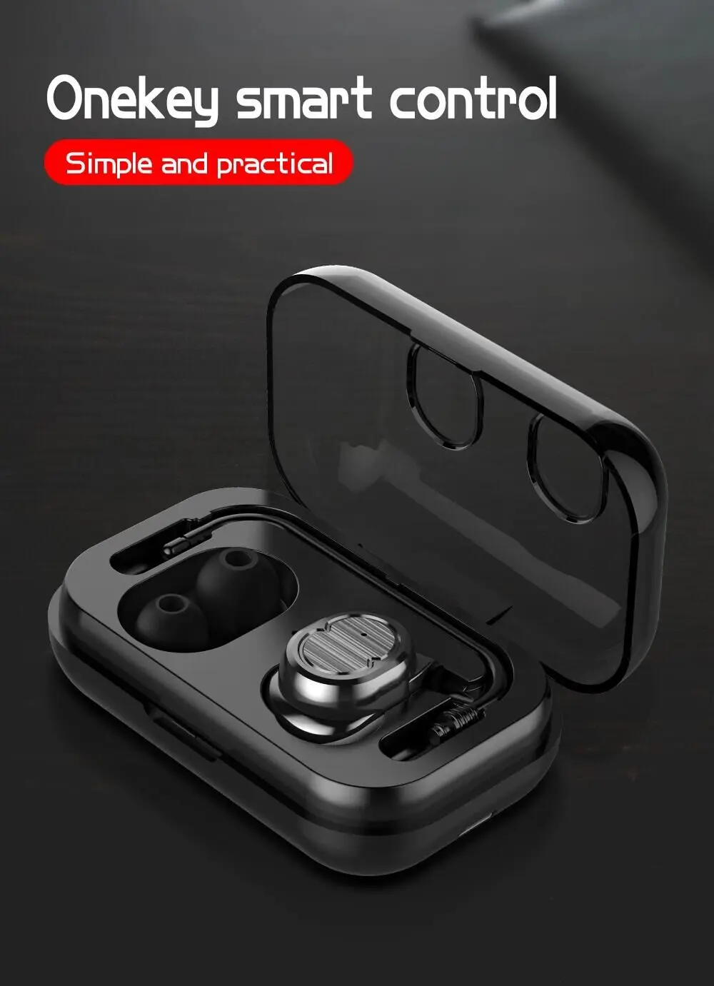 2019 hot selling TWS-X6 noise cancelling single earphone touching control wireless earbud with charging case - ANKUX.COM