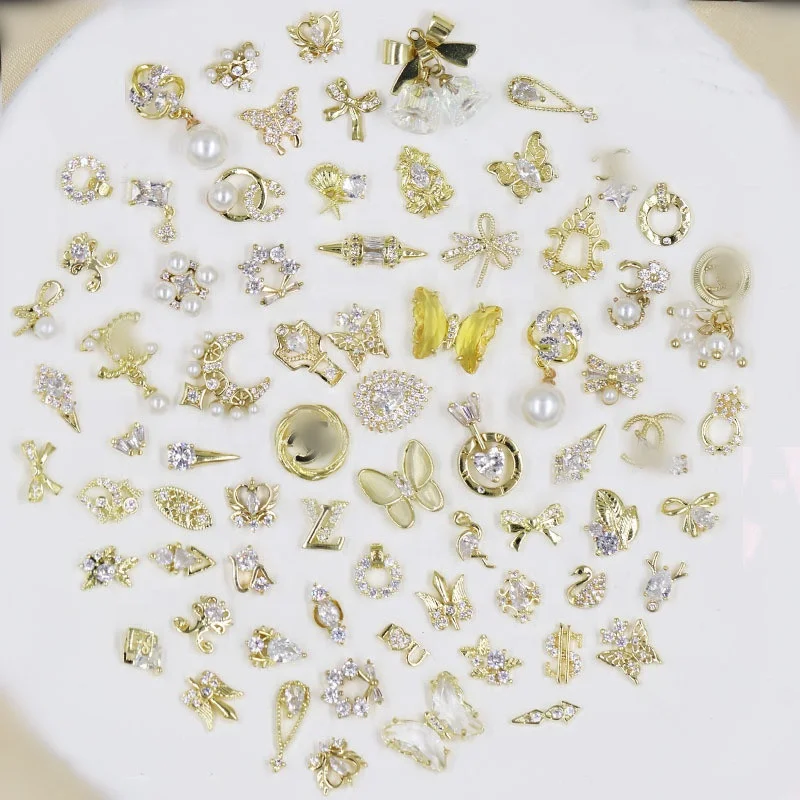 Luxury Gold Zircon Nail Art Stickers Diamond Jewelry Brand Logo With Zircon Gold Plated Press On Nails
Luxury Gold Zircon Nail Art Stickers Diamond Jewelry Brand Logo With Zircon Gold Plated Press On Nails