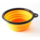 Hot sale color printed Portable rubber Pet bowl For Feeding