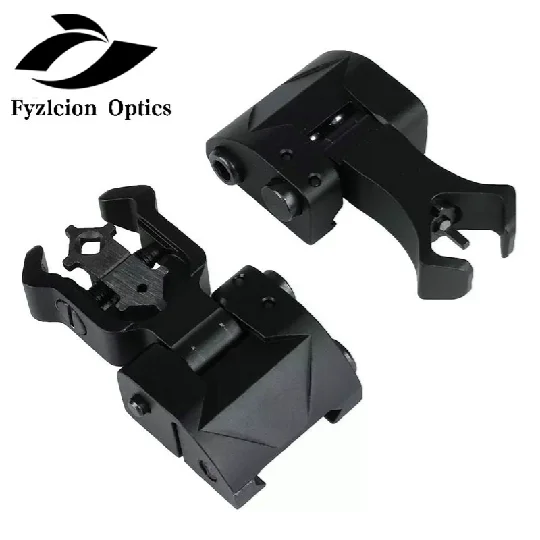Folding Flip up Front Rear Iron Sight Set Dual Diamond Shape for Picatinny Rail, Black
Folding Flip up Front Rear Iron Sight Set Dual Diamond Shape for Picatinny Rail, Black