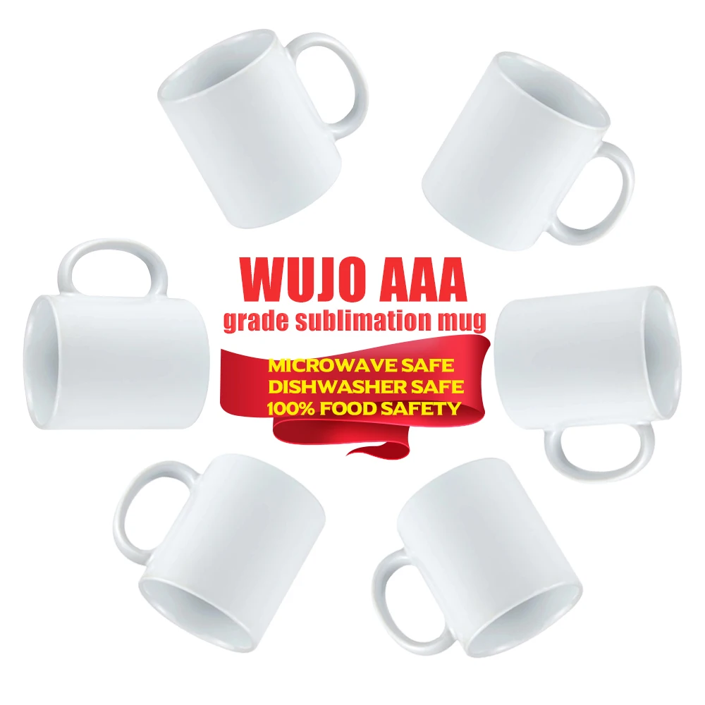 WUJO Sublimation Coffee Mugs 11oz Ceramic Blank White Sublimation Mugs Sublimacion Tazas
WUJO Sublimation Coffee Mugs 11oz Ceramic Blank White Sublimation Mugs Sublimacion Tazas