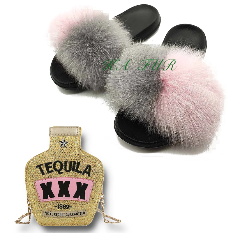 2020 ELVA Amazon jelly purses Rainbow Color Fur Slides Slippers And Cross-body Jelly Bag Set
2020 ELVA Amazon jelly purses Rainbow Color Fur Slides Slippers And Cross-body Jelly Bag Set