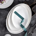 Manufacturer Stock White Plate! Restaurant Ceramic Dinner Sets Porcelain Oval Dinner Plates For Restaurant