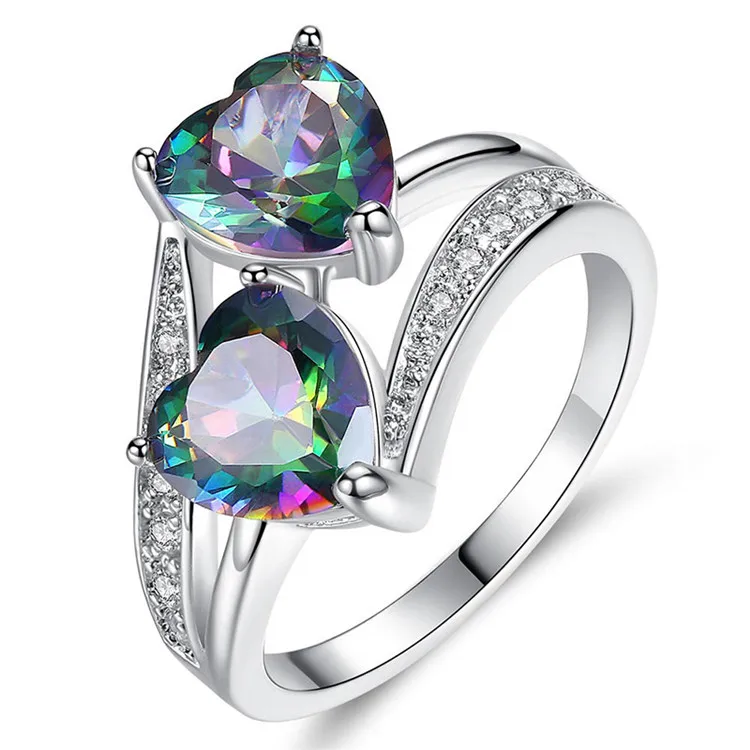 Fashion Engagement Bridal Wedding Ring Heart Zircon Double Heart Rings For Women, Picture
Fashion Engagement Bridal Wedding Ring Heart Zircon Double Heart Rings For Women, Picture