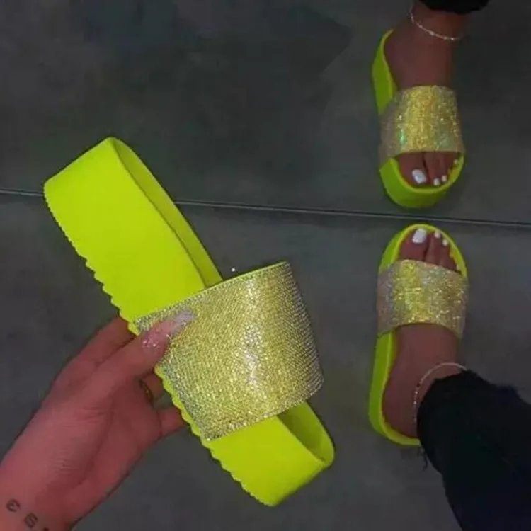 Latest Design Ladies Wedge Slippers 2021 Colorful Platform Sandals Shoes Diamond Slides Sandals for Women, As pictures or customized colors
Latest Design Ladies Wedge Slippers 2021 Colorful Platform Sandals Shoes Diamond Slides Sandals for Women, As pictures or customized colors