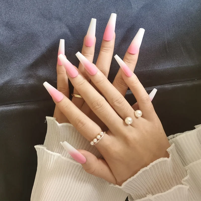 Newest dull polish and Matte texture Ballerina False Nail Press on Nail Design Full Cover
Newest dull polish and Matte texture Ballerina False Nail Press on Nail Design Full Cover