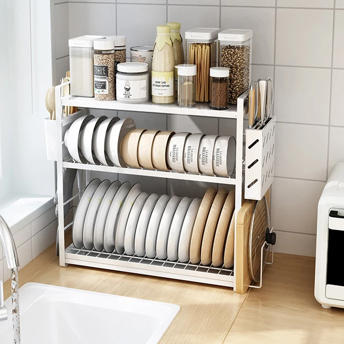 High-capacity 18cm narrow structure Kitchen dish and plate storage rack with pan lid holder, White
High-capacity 18cm narrow structure Kitchen dish and plate storage rack with pan lid holder, White