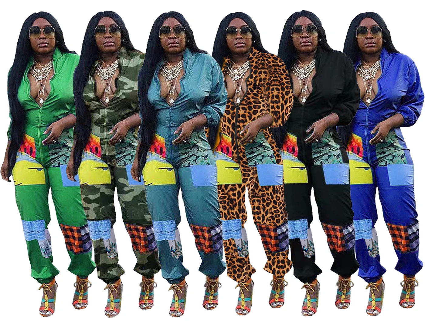 fashion wholesale street wear trouser ladies fashion casual printed zipper jumpsuit women plus size clothing
fashion wholesale street wear trouser ladies fashion casual printed zipper jumpsuit women plus size clothing