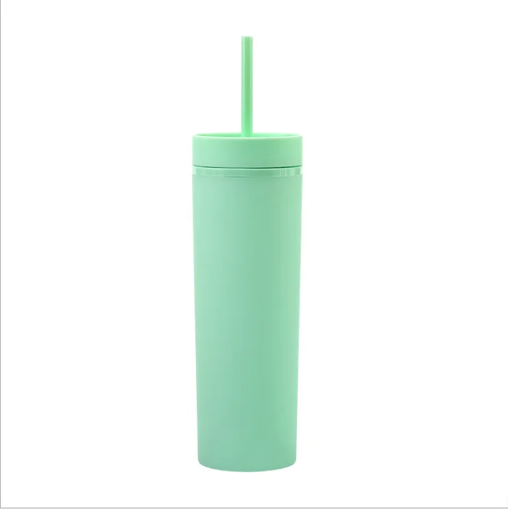 Colorful Wholesale 16oz Double wall Plastic Travel Skinny Tumbler With Straw, Customized color 
Colorful Wholesale 16oz Double wall Plastic Travel Skinny Tumbler With Straw, Customized color