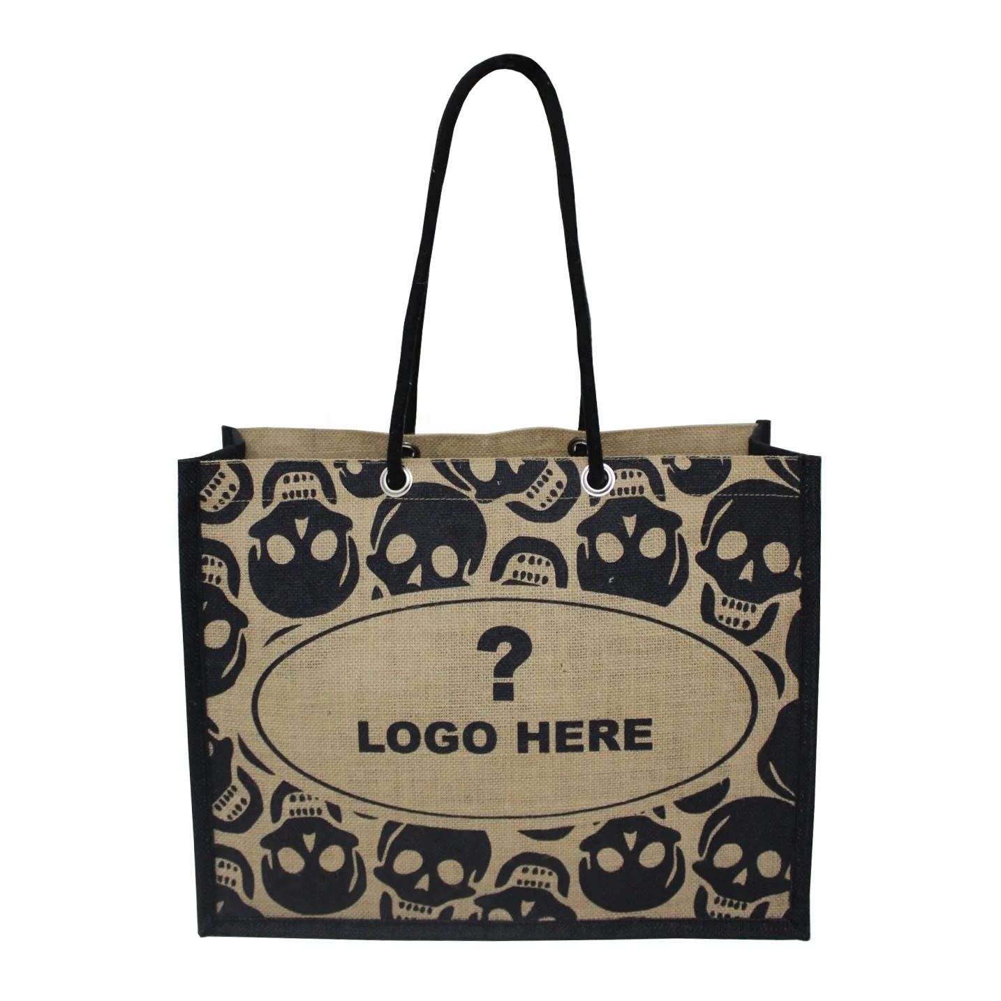 Wholesale Plain Custom Printed Special Design Large Natural Eco Friendly Burlap Jute Shopping Tote Beach Bag With Logos