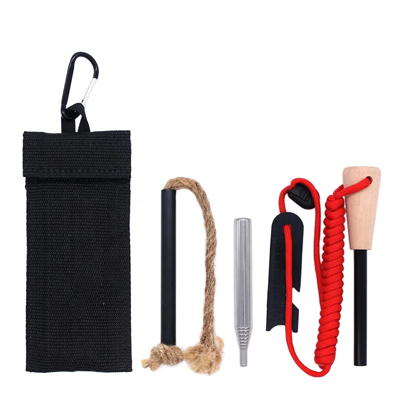 Pocket Camping Tool Waxed Jute Rope Tinder Emergency Fire Making Kit for Survival, Black
Pocket Camping Tool Waxed Jute Rope Tinder Emergency Fire Making Kit for Survival, Black