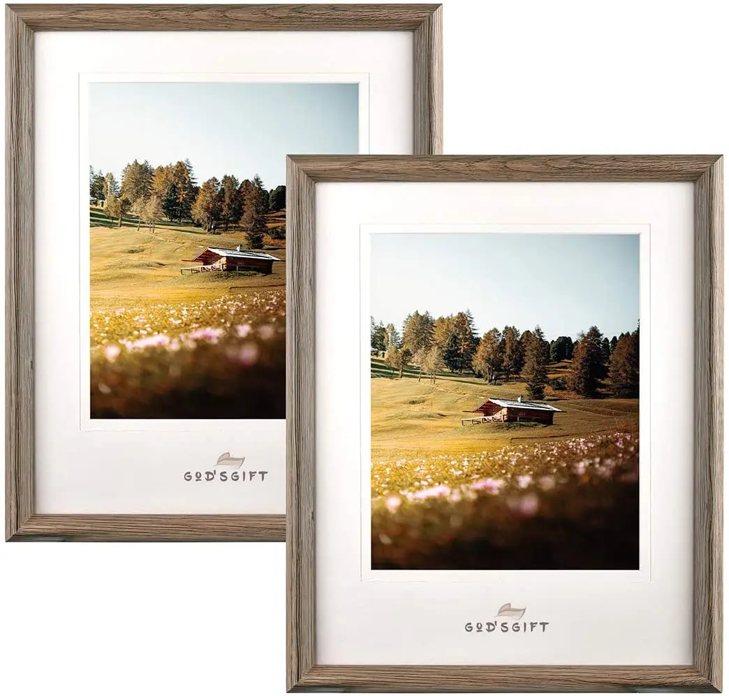 Metrekey 11x14 Picture Frame with Mat Display 11x14 or 8x10 Photos Wall Mount and Tabletop Plexiglass Set of 2 Brown, Brown and wood color
Metrekey 11x14 Picture Frame with Mat Display 11x14 or 8x10 Photos Wall Mount and Tabletop Plexiglass Set of 2 Brown, Brown and wood color