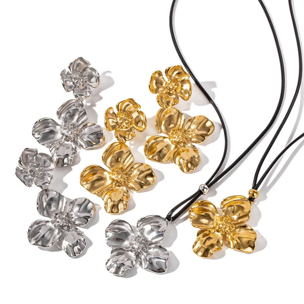Wholesale 18K Gold Plating Stainless Steel Necklace Ring Earring Fashion Jewelry Sets For Women
Wholesale 18K Gold Plating Stainless Steel Necklace Ring Earring Fashion Jewelry Sets For Women