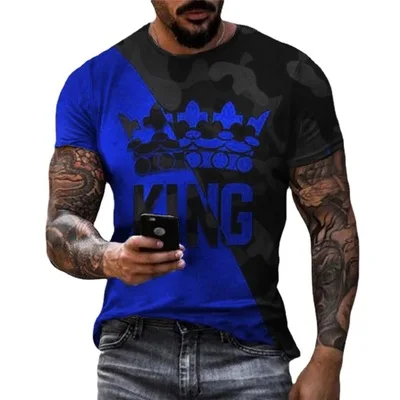 BJ015 O neck patchwork color KING print Short sleeve fashion 2021 gym vintage t shirt men
BJ015 O neck patchwork color KING print Short sleeve fashion 2021 gym vintage t shirt men