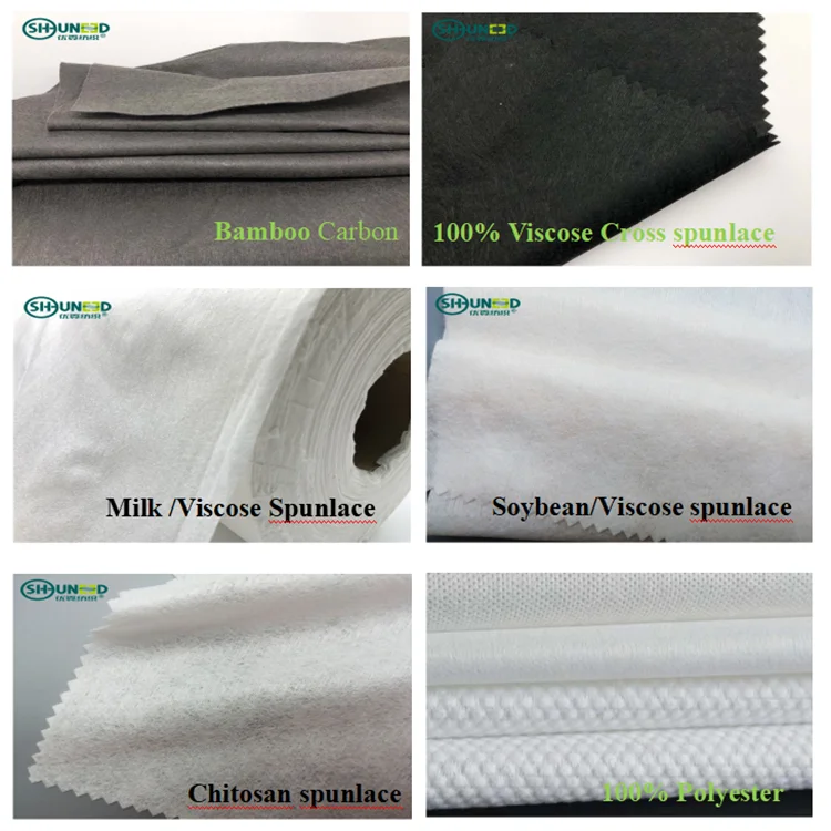 For Face Mask and Wet Wipes Biodegradable and Anti-uv Bamboo Carbon Material Spunlace Non Woven Fabric Spunlace Nonwoven 43/44"