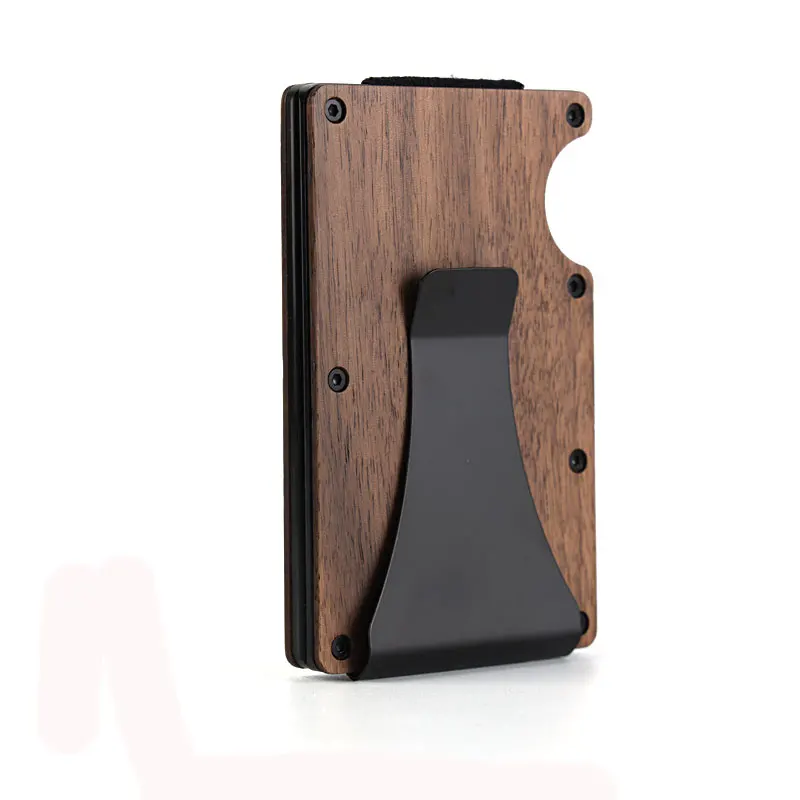 Slim Compact Real Black Walnut Wood Thin Money Clip Elastic Band Wallets, Customized color
Slim Compact Real Black Walnut Wood Thin Money Clip Elastic Band Wallets, Customized color