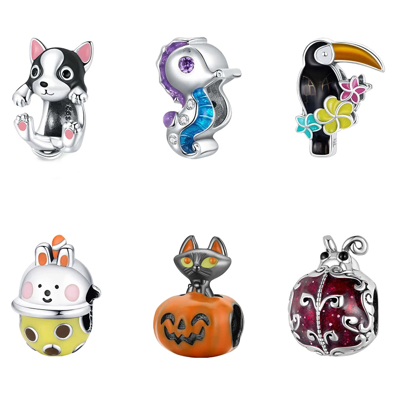 Multi color jewelry 925 sterling silver animal cat turtles ladybirds dog pumpkin seahorses charms for jewelry making
Multi color jewelry 925 sterling silver animal cat turtles ladybirds dog pumpkin seahorses charms for jewelry making