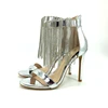 2019 new Product selling beautiful girls latest high heel sandals silver