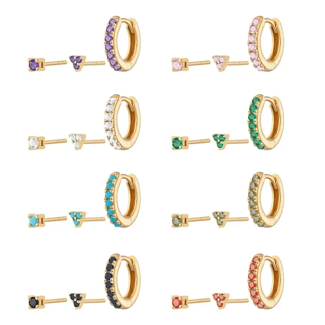 925 sterling silver fashion fine jewelry cz blue turquoise rainbow cz hoop earrings set jewellery, Silver gold plated
925 sterling silver fashion fine jewelry cz blue turquoise rainbow cz hoop earrings set jewellery, Silver gold plated