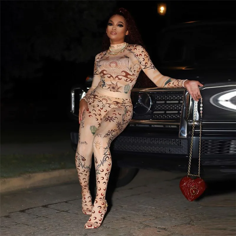 High Fashion Trendy Clothes Outfits Digital Printed Slim Long Sleeves Women Sets Two Piece
High Fashion Trendy Clothes Outfits Digital Printed Slim Long Sleeves Women Sets Two Piece
