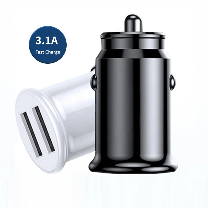 3.1A Fast Charge Mini Car Charger, Cigarette USB Charger, Dual USB Car Charger Adapter, Black/white
3.1A Fast Charge Mini Car Charger, Cigarette USB Charger, Dual USB Car Charger Adapter, Black/white