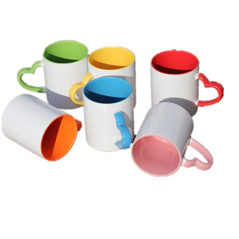 Madou Inside Colorful With Heart Handle Mug Shaped Blank Can Be Printed Images Coating Ceramic Cup, 6 colors
Madou Inside Colorful With Heart Handle Mug Shaped Blank Can Be Printed Images Coating Ceramic Cup, 6 colors