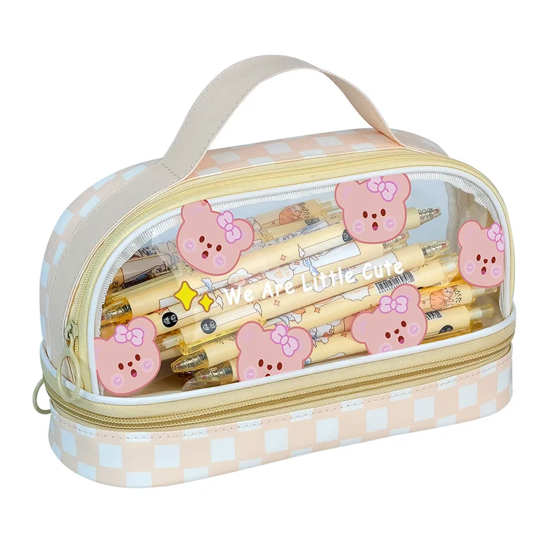 Cartoon Bear PVC Large Capacity Pencil Bag Wholesale Student Portable Pencil Box Storage Bag Kawaii Cosmetic Bag Stationery Box
Cartoon Bear PVC Large Capacity Pencil Bag Wholesale Student Portable Pencil Box Storage Bag Kawaii Cosmetic Bag Stationery Box
