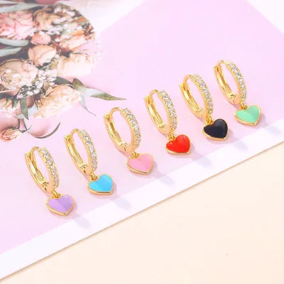 2021 New Heart Copper Alloy Earring Fashion Color Matching Diamond Earring Peach Heart Earrings For Women, Colorful
2021 New Heart Copper Alloy Earring Fashion Color Matching Diamond Earring Peach Heart Earrings For Women, Colorful