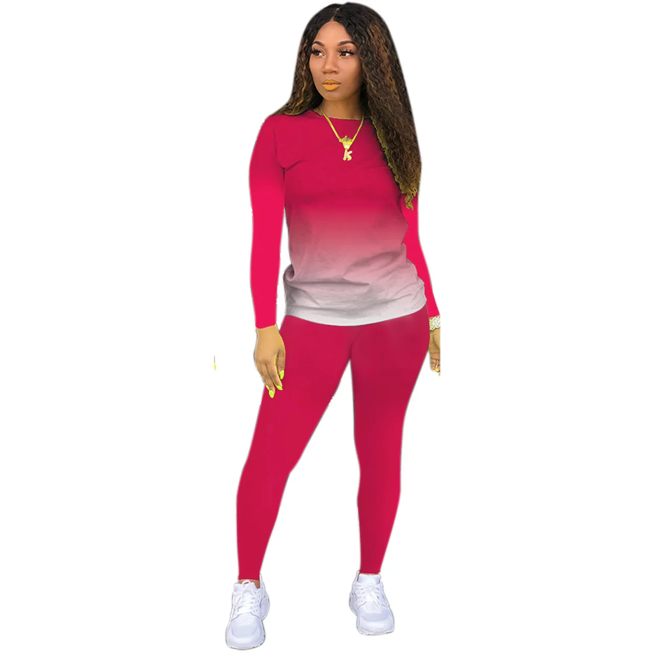 2021 New Arrival running sports fitness Gradients casual quick-drying women lounge wear woman two piece pants set plus size 3XL, Multi color
2021 New Arrival running sports fitness Gradients casual quick-drying women lounge wear woman two piece pants set plus size 3XL, Multi color