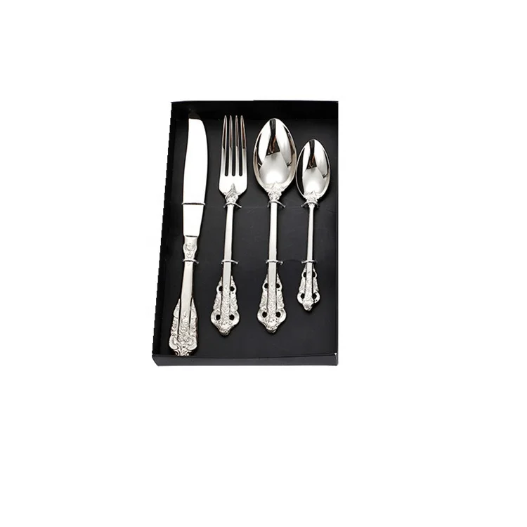 Customized logo palace banquet tableware set 304 stainless steel silver tableware gift box, Gold and silver
Customized logo palace banquet tableware set 304 stainless steel silver tableware gift box, Gold and silver