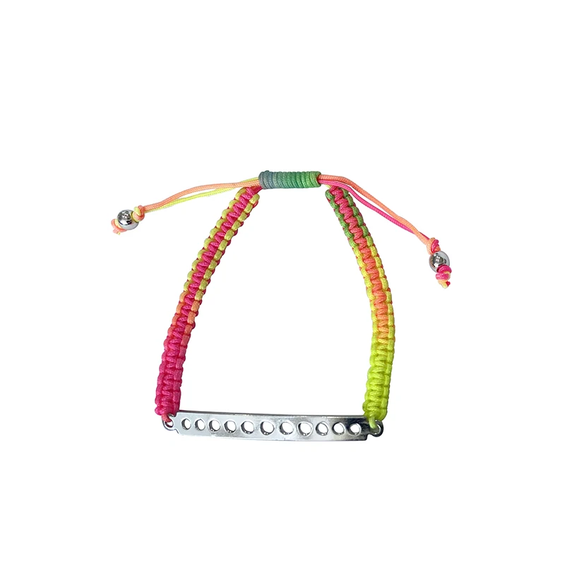 multicolored weaving Bracelet Personalized Copper Rectangular perforated Fittings Plus Adjustable Braided Wire Bracelet
multicolored weaving Bracelet Personalized Copper Rectangular perforated Fittings Plus Adjustable Braided Wire Bracelet