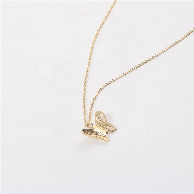 Chic Titanium steel Hollow butterfly Pendant necklace Gold Plating 316l stainless steel Jewelry for Women
Chic Titanium steel Hollow butterfly Pendant necklace Gold Plating 316l stainless steel Jewelry for Women