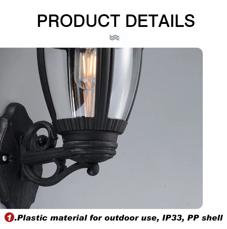 Luxury House Garden Yard Waterproof Outdoor Dust Proof External Wall Lamp