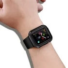 For Apple Watch 44mm Series 5/4 Screen Protector Built-in Tempered Glass All-around Hard PC Case Protective Cover for iWatch SE