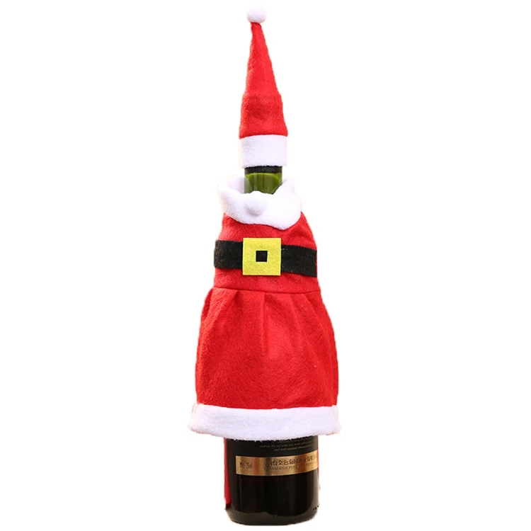 Christmas wine bottle hat Christmas wine bottle decoration bottle clothes and skirt, Red
Christmas wine bottle hat Christmas wine bottle decoration bottle clothes and skirt, Red