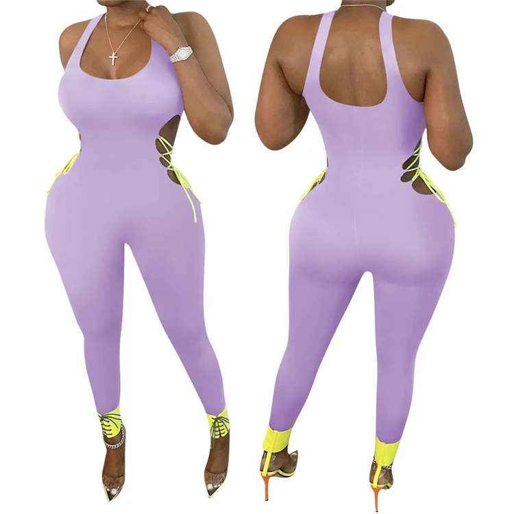 New Sleeveless Casual Tight V Neck Short Sleeve Tank Top Purple Woman Summer Clothes Jumpsuit, Picture shown
New Sleeveless Casual Tight V Neck Short Sleeve Tank Top Purple Woman Summer Clothes Jumpsuit, Picture shown