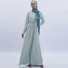New Style Fresh Mint Green Simple Turkish Long Sleeve Size Arabian Dress The Muslim Dress Uae Abaya