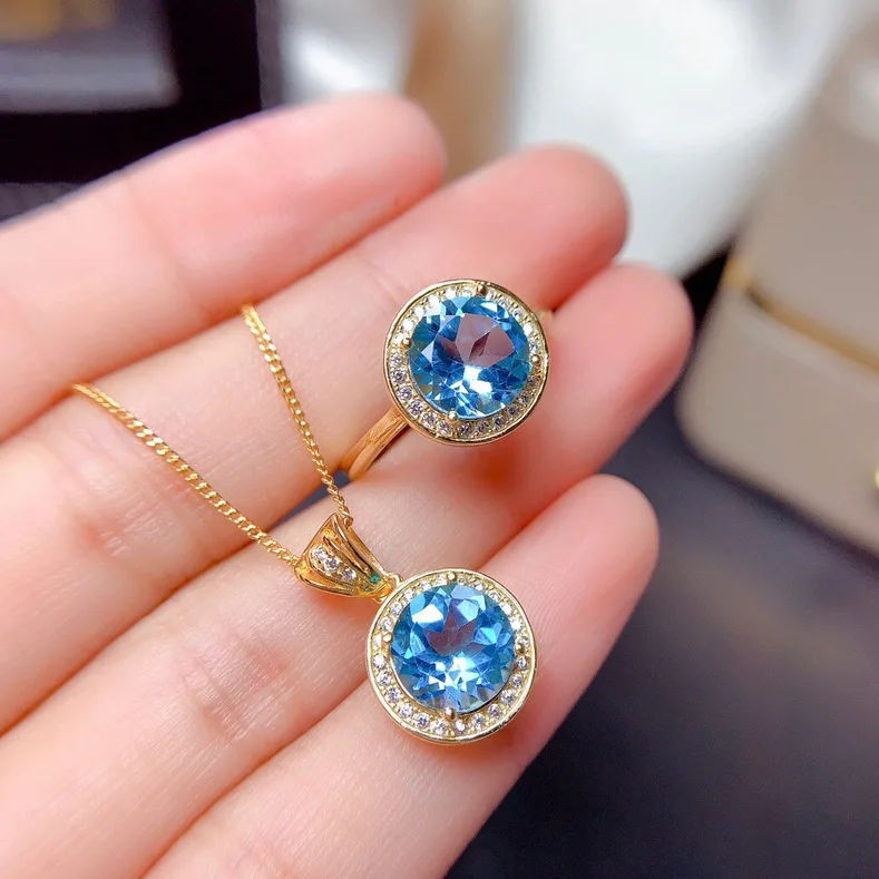 Hainon Sky blue zircon gold plating round bridal rings necklace wedding jewelry sets
Hainon Sky blue zircon gold plating round bridal rings necklace wedding jewelry sets