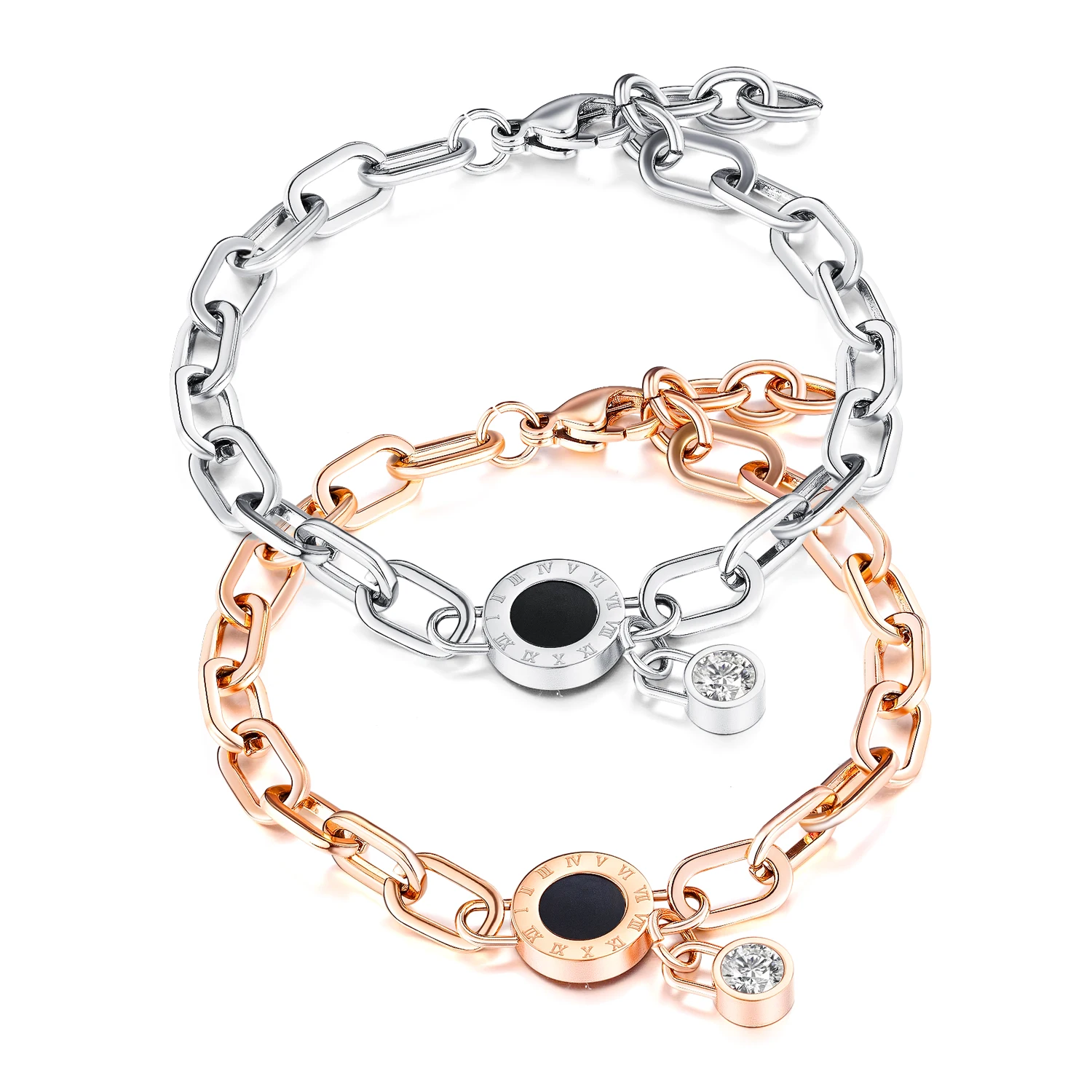 In Stock Factory Price Custom Women Jewelry adjustable Chain bracelet, Steel color, rose gold color
In Stock Factory Price Custom Women Jewelry adjustable Chain bracelet, Steel color, rose gold color