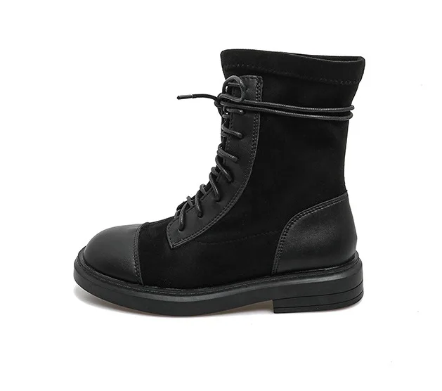 Women's Elastic Short Boots 2020 Autumn and Winter New Flat Suede Mid-tube Thin Boots, Black white
Women's Elastic Short Boots 2020 Autumn and Winter New Flat Suede Mid-tube Thin Boots, Black white