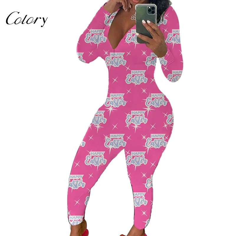 Colory Sexy Easter Jumpsuit Wholesale Print Sleepwear Adult Onesie Woman Bodycon Jumpsuit Valentines Onesie, Customized color
Colory Sexy Easter Jumpsuit Wholesale Print Sleepwear Adult Onesie Woman Bodycon Jumpsuit Valentines Onesie, Customized color