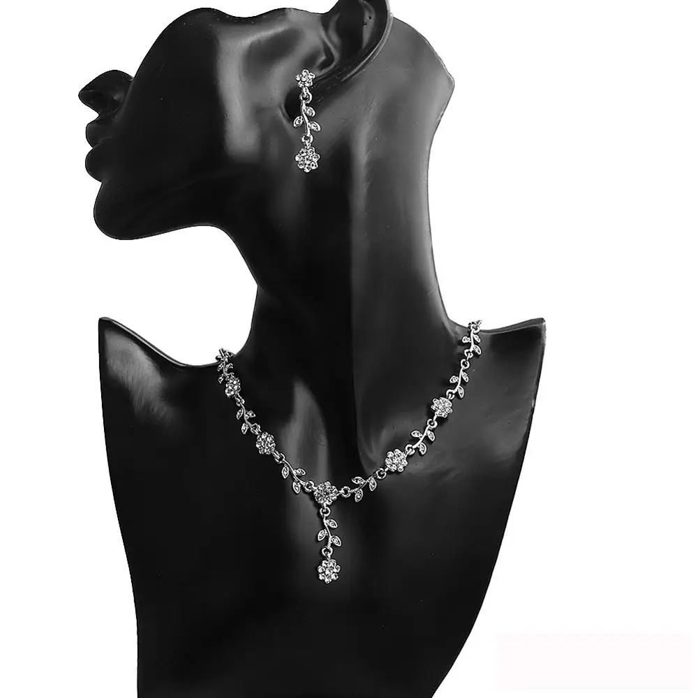 Simple rhinestone flower necklace earrings set bridal jewelry set (SK1178), As picture
Simple rhinestone flower necklace earrings set bridal jewelry set (SK1178), As picture