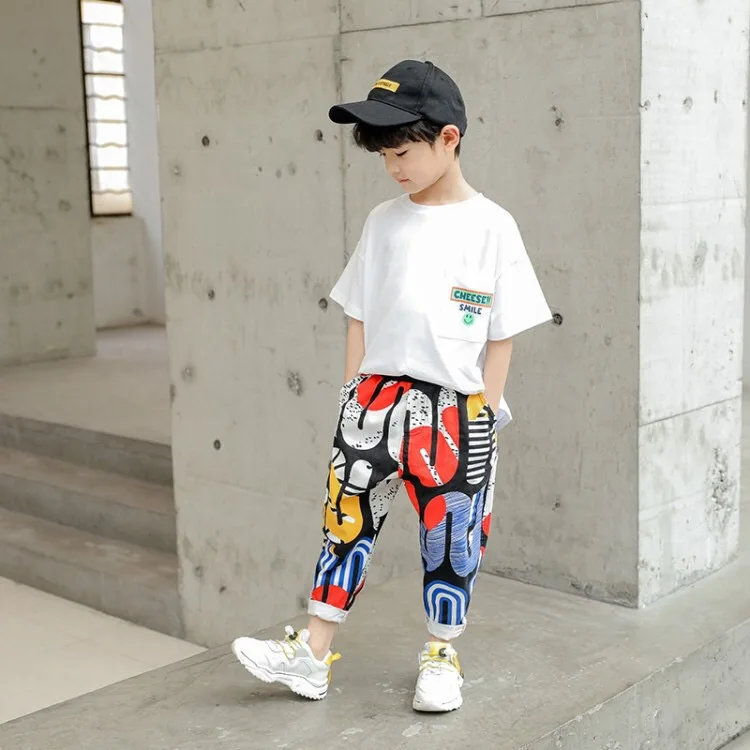 Wholesale new fashion summer casual print kids 2 Pieces Clothing Set short sleeves T shirt + pants for kids, Picture shows
Wholesale new fashion summer casual print kids 2 Pieces Clothing Set short sleeves T shirt + pants for kids, Picture shows