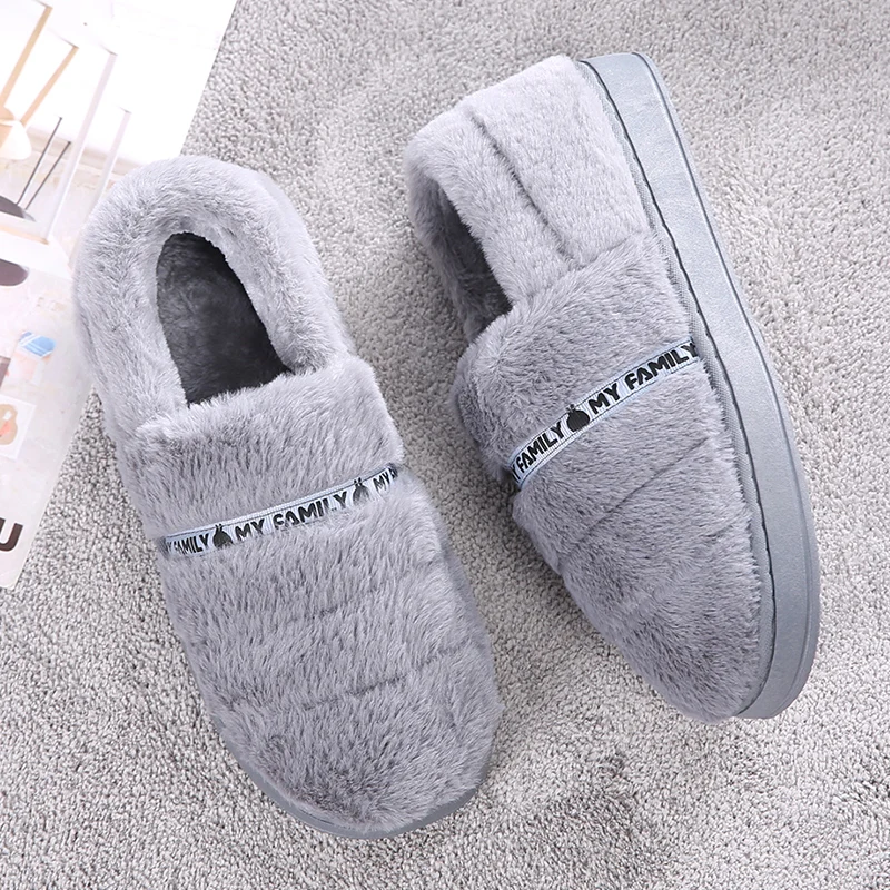 Couple Cotton Slippers Female Winter Simple Coral Suede Indoor Warm Skid-proof Wear-resistant Soft Fur Slippers Moon Shoes 
Couple Cotton Slippers Female Winter Simple Coral Suede Indoor Warm Skid-proof Wear-resistant Soft Fur Slippers Moon Shoes