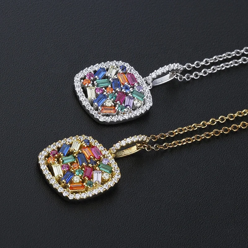 Custom Valentine's Day gift American Jewelry women colorful Square birthstone jewelry Pendant Diamond Necklace for women
Custom Valentine's Day gift American Jewelry women colorful Square birthstone jewelry Pendant Diamond Necklace for women