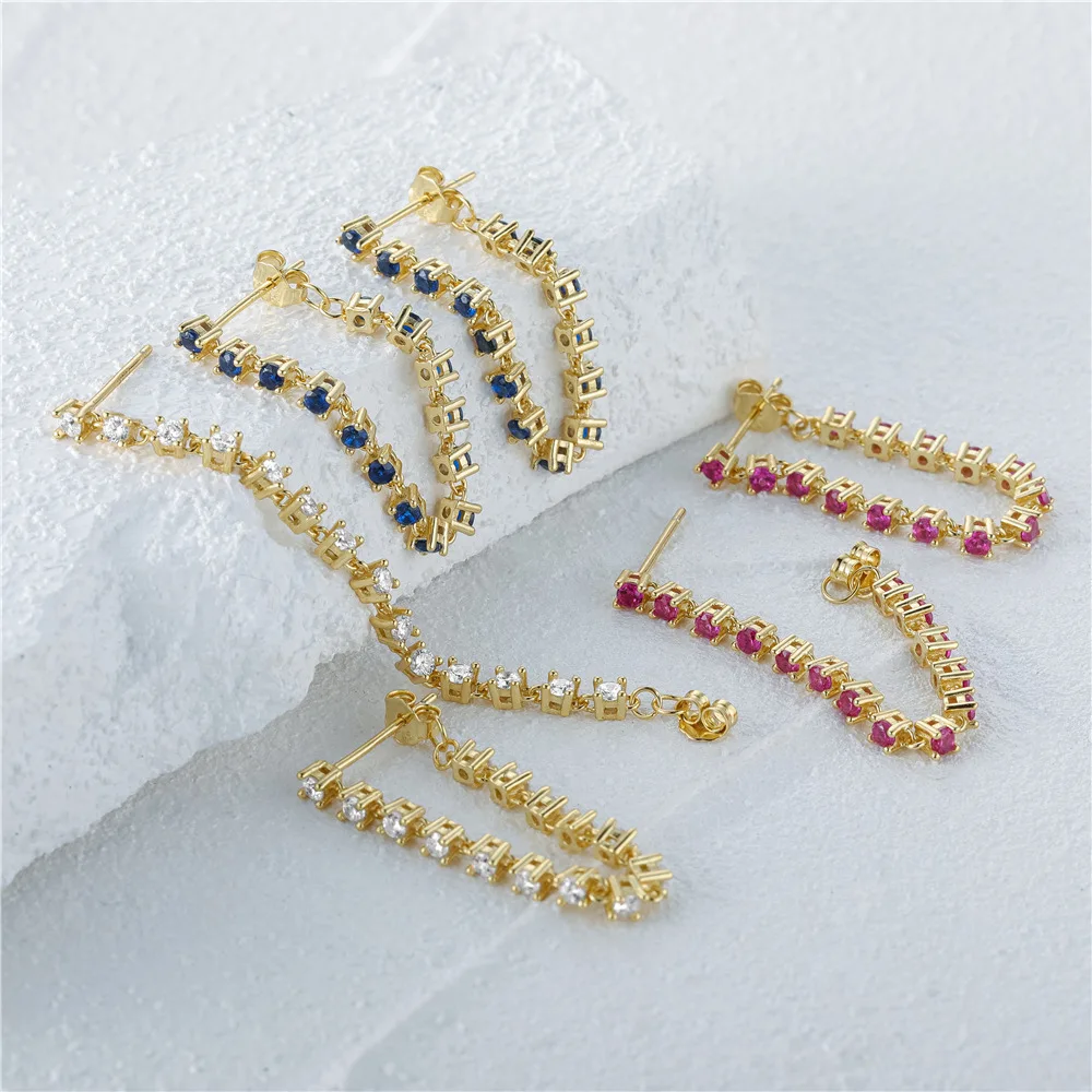 Wholesale Custom 925 Sterling Silver Korean Zircon Diamond Long Earrings Fashion 18k Gold Plated Jewelry Gifts for Women
Wholesale Custom 925 Sterling Silver Korean Zircon Diamond Long Earrings Fashion 18k Gold Plated Jewelry Gifts for Women