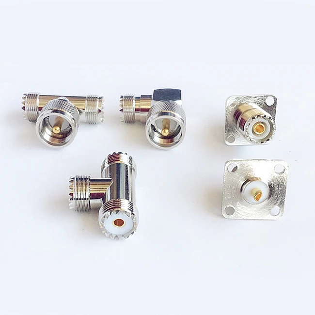 3 Way SO239 T Type UHF Female to Two UHF Female Splitter Connector RF Antenna Adapter