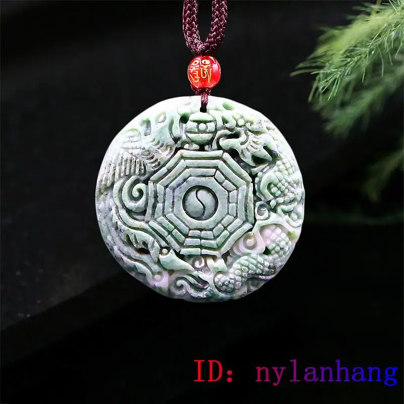 

Jade Dragon Phoenix Pendant Natural Fashion Accessories Women Carved Amulet Necklace Charm Jewelry Chinese Gemstone Gifts
