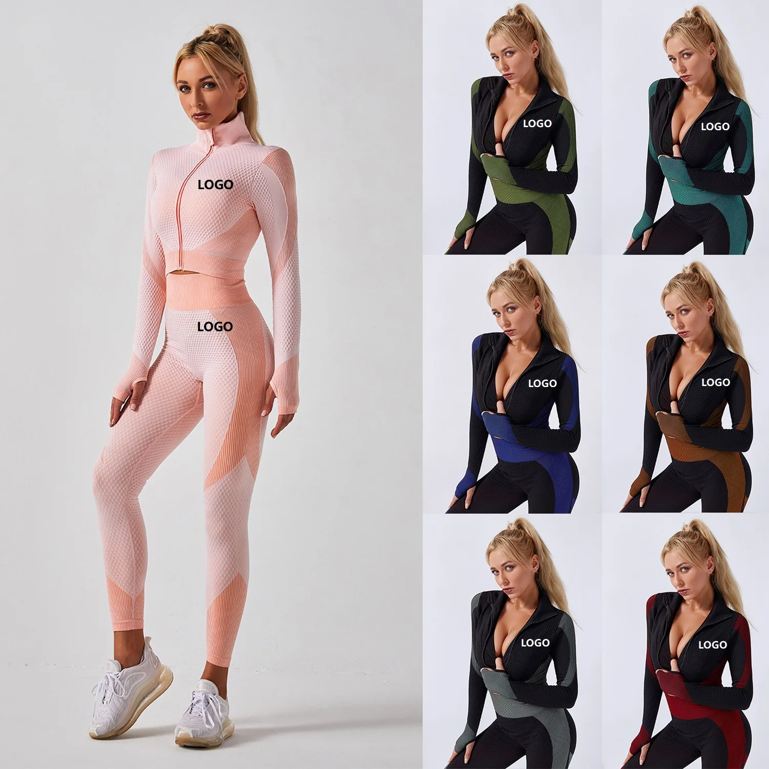 2020 Custom Logo Polyester Quick Dry Sportswear Fitness Apparel GYM 2 Pieces Set Sexy Long Sleeve Yoga Workout Clothing, Picture shows
2020 Custom Logo Polyester Quick Dry Sportswear Fitness Apparel GYM 2 Pieces Set Sexy Long Sleeve Yoga Workout Clothing, Picture shows