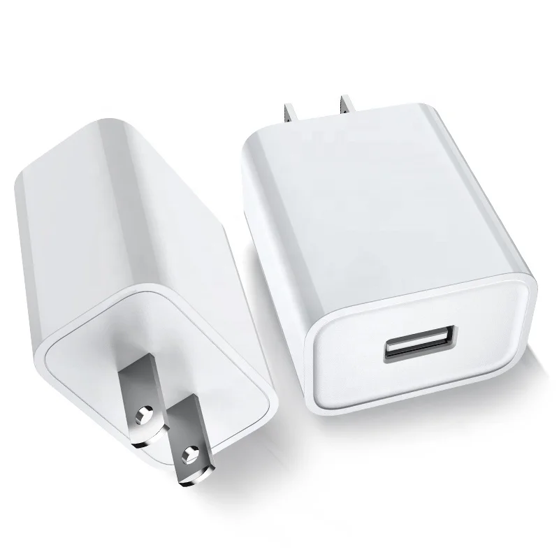 

5V 2.1A US Plug Portable Travel Wall Charger Mobile Phone Charger Fast Charging Adapter for iPhone Samsung Xiaomi, White
